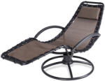 Debau Relax napozóágy hintafunkcióval ergonomikus kerti fekvőszék, mokka színű kültéri pihenőszék