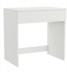 ComfortCove Számítógépasztal Fésülködőasztal Fehér Formás És Tágas Keskeny 75x77x50 (DB1S 75 WHITE-WHITE)