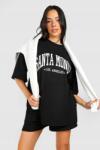 Boohoo Fekete Kismama Oversize Póló Rövid Ujjú Boohoo Felirattal 44