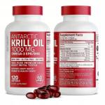  Antarktisz Krill Olaj 1000 mg Omega-3 EPA-val, DHA-val, Astaxantinnal 120 Lágykapszula (745857185134)