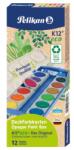 Pelikan Vízfesték készlet 12db-os PELIKAN K12 Eco prémium iskolai vízfesték + 7, 5 ml-es fedőfehér, 30mm-es festékgombok