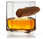 TRUEBRANDS Viski Кристална чаша за уиски с поставка за пури cigar - 380 мл (viski-10153)