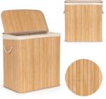 ModernHome Coș de rufe din bambus ModernHome 150 l cu 3 compartimente și capac