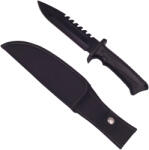 Depox Cutit de vanatoare DEPOX®, Hunting Etiquette, 29 cm, otel inoxidabil, negru (0897)
