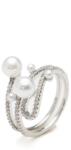 ElectraStore Inel Placat Cu Aur Alb Cu Perle si Cristale Zirconia Wendy (C4802)