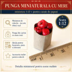 Hobbyplanet Punga de cumparaturi cu mere rosii, miniatura 1: 12 pentru casute de papusi (10D1131)