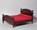 Hobbyplanet Pat din lemn sculptat culoare mahon KING SIZE- miniatura colectionari papusi (V23367M)