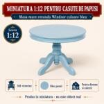 Hobbyplanet Masa mare rotunda Windsor culoare bleu, miniatura 1: 12 pentru casute de papusi (V23159B)