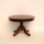 Hobbyplanet Masa rotunda Windsor din lemn culoare nuc - minatura colectionari papusi (V23968)