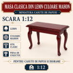 Hobbyplanet Masa clasica din lemn culoare mahon, miniatura 1: 12 pentru casute de papusi (V23414M)