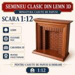 Hobbyplanet Semineu clasic din lemn 3D culoare nuc, miniatura 1: 12 pentru casute de papusi (CC27093)