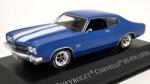 ATLAS Macheta auto Chevrolet Chevelle SS 454 Coupe 1970, albastru cu dungi albe, scara 1: 43, cu vitrina (2867)