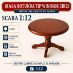 Hobbyplanet Masa rotunda tip Windsor culoare cires, miniatura 1: 12 pentru casute de papusi (CC27307)