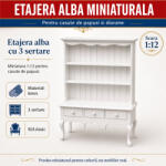 Hobbyplanet Etajera alba cu 3 sertare, stil victorian, miniatura 1: 12 pentru casute de papusi (V23738)