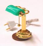 Hobbyplanet Lampa de birou stil englezesc verde auriu 12V , miniatura scara 1 12, inaltime 4 cm , pentru casute papusi (FA11097)