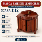 Hobbyplanet Masca baie din lemn culoare cires, miniatura 1: 12 pentru casute de papusi (CC27577)