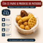 Hobbyplanet Cos cu paine si produse de patiserie, miniatura 1: 12 pentru casute de papusi - Model 4 (V99766_4)