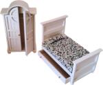 Hobbyplanet Dormitor DeLuxe set 2 piese din lemn alb - miniatura casute de papusi (CC309011)