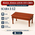 Hobbyplanet Masa joasa Louis XVI din lemn cires, miniatura 1: 12 pentru casute de papusi (cc31107- 833)