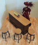 Hobbyplanet BAR stil anii 1950 cu 3 scaune - miniatura papusi colectionari (CC30920)
