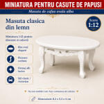 Hobbyplanet Masuta de cafea ovala alba, miniatura 1: 12 pentru casute de papusi (V23296W)