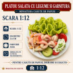 Hobbyplanet Platou salata cu legume si garnitura, miniatura 1: 12 pentru casute de papusi (V99711_1)