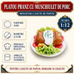 Hobbyplanet Platou pranz cu muschiulet de porc si garnitura, miniatura 1: 12 pentru casute de papusi (V99711_2)