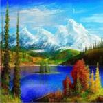 NORIMPEX - Puzzle Tablou Diamant: Lac de munte 30x40cm - 1 - 39 piese