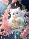 NORIMPEX - Puzzle Tablou Diamant: Pisicuță albă 30x40cm - 1 - 39 piese