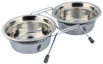 TRIXIE Set 2 Castroane Inox Cu Suport Metalic, 2x0.9 l 16 cm 35x8x19 cm, 25232