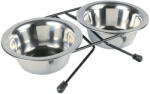 TRIXIE Set 2 Castroane Inox Cu Suport Metalic, 2x0.2 l 11 cm 24x6x14 cm, 24830