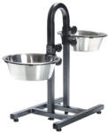 TRIXIE Stativ Reglabil Cu 2 Castroane Inox, 2x2.8 l 24 cm, 2497