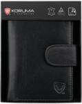 Koruma Portofel Bărbați din Piele Naturală cu Protecție RFID BLOCK pentru Carduri și Monede (negru) (SM-904GBL)