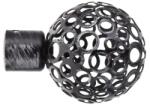  Set Capăt Decorativ Galerie Boule Fi20 - Negru/Argintiu Compoziție Fier Forjat (7111596)