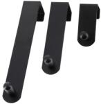  Set 3 Cârlige De Usa Otel - Negru | Cuiere Baie Set (9690108)