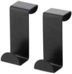  Set 2 Cârlige De Usa Otel - Negru | Cuiere Baie Set (9691108)