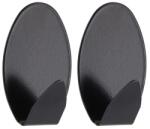  Cârlig X2 Inox Oval - Negru | Cuiere Baie (9048103)
