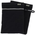  Set 2 X Mănuși 15X21Cm 100% Bumbac Model Fagure - Negru | Mănuși Baie (7041103)