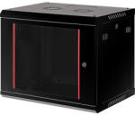 Lande PROlineB 600x450 lapraszerelt 9U 19" fali rack szekrény fekete (LN-WB-09U6045-BL-F) - dtshop