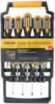 Strend Pro Csavarhúzókészlet, Strend Pro SDX72-209, fekete/szürke, 9 db, lapos: 5 db, PH0: 1 db, PH1: 1 db, PH2: 2 db, tartó: 1 db (TC2250190)
