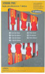 Strend Pro Csavarhúzókészlet, Strend Pro YF20719, piros/sárga, 7 db, villanyszerelő, szigetelt: 1000 V, mágneses, lapos: 4 db, PH0: 1 db, PH1: 1 db, PH2: 1 db, króm-vanádium acél szár (TC2250298)