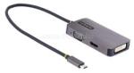 StarTech USB C Video Adapter, USB C to HDMI DVI VGA Adapter, Up to 4K 60Hz, Aluminum, Multiport Video Display Adapter, Thunderbolt 3 / 4 Compatible (118-USBC-HDMI-VGADVI) (118-USBC-HDMI-VGADVI)