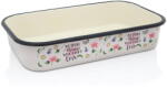 Metalac Tava Spring Metalac, email, 32cm, 3.7l, Crem cu motiv floral (380501)