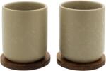 Bredemeijer Set 2 Cesti de Ceai Bredemeijer Umea 200ML cu Suport Lemn Bej/Maro (142025) Pahar