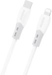 Dudao L25SX 30W USB-C - Lightning kábel szilikon fonattal 1m - fehér