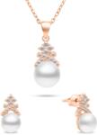 Brilio Silver Set fermecător de bijuterii din bronz cu perle SET238R (cercei, colier)