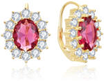 Beneto Cercei distinctivi cu pietre roșii de zircon AGUC3295R-GOLD