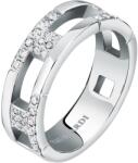 Trussardi Inel elegant din oțel cu zirconi T-Logo TJAXC40 56 mm