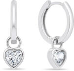 Brilio Silver Cercei circulari din argint cu inimioare EA528W