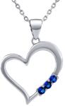 Silvego Colier din argint INIMA cu pandantiv inimă cu zirconiu albastru Swarovski Zirconia SILVEGO11580NB